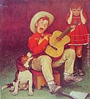Norman Rockwell Canvas Paintings - The Music Man